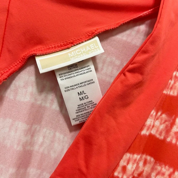 Michael Kors Kytoto Stripe V-Neck Belted Tunic Cover-Up Sangria M/L NWT - Picture 5 of 9